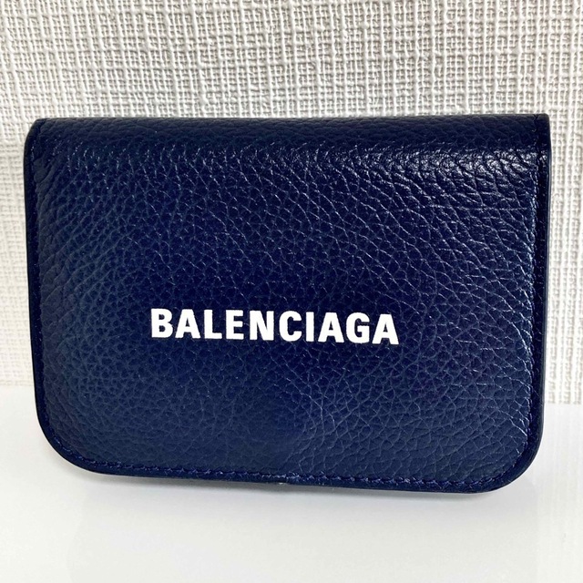 BALENCIAGA 三つ折り財布　ミニウォレット　ネイビー エテュイETUI