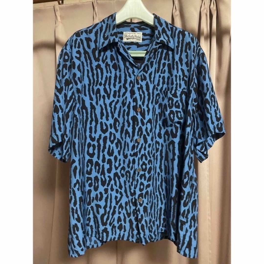 WACKO MARIA LEOPARD HAWAIIAN SHIRT BLUE