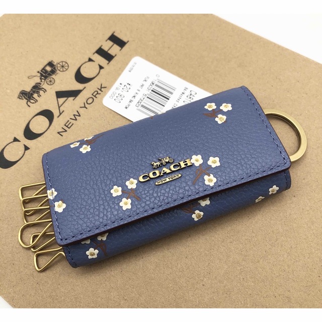 【COACH☆新品】☆ 6 リング キー ケース ウィズ フローラル プリント☆ | フリマアプリ ラクマ