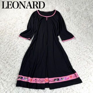 4個まで郵便OK 【極美品】LEONARD レオナール カンカン素材Aライン