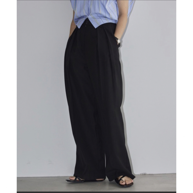 todayful トゥデイフル パンツ タックツイルトラウザース トラウザース-