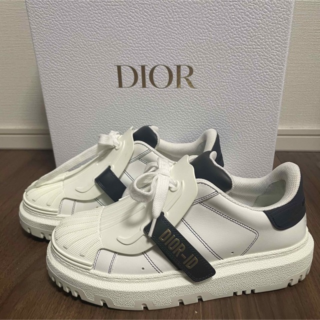 美品】DIOR-ID スニーカー ホワイト 靴 35.5 箱あり 紐あり