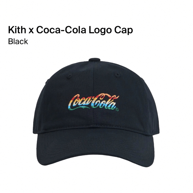 キャップKith x Coca-Cola ロゴ キャップ ブラック　キス　コカコーラ