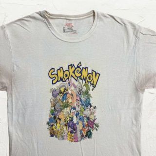 KEJ Hanes ビンテージ 白 SMOKEMON　マリファナ　ネタ Tシャツ(Tシャツ/カットソー(半袖/袖なし))