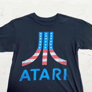 KHO ATARI 黒 アタリ　スティーブ・ジョブス　星条旗 Tシャツ(Tシャツ/カットソー(半袖/袖なし))