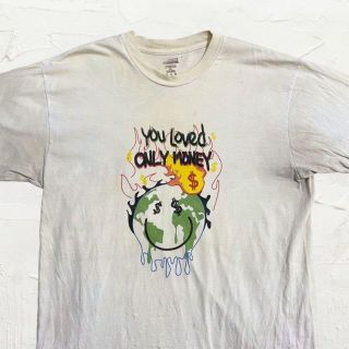 KGV ビンテージ   白 ストリートアート　マネー　地球 Tシャツ(Tシャツ/カットソー(半袖/袖なし))