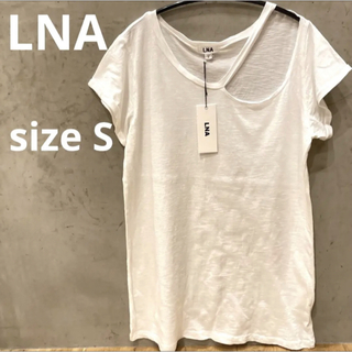エルエヌエー(LnA)の新品送料込み　LNA 肩出しTシャツ　ホワイト S(Tシャツ(半袖/袖なし))