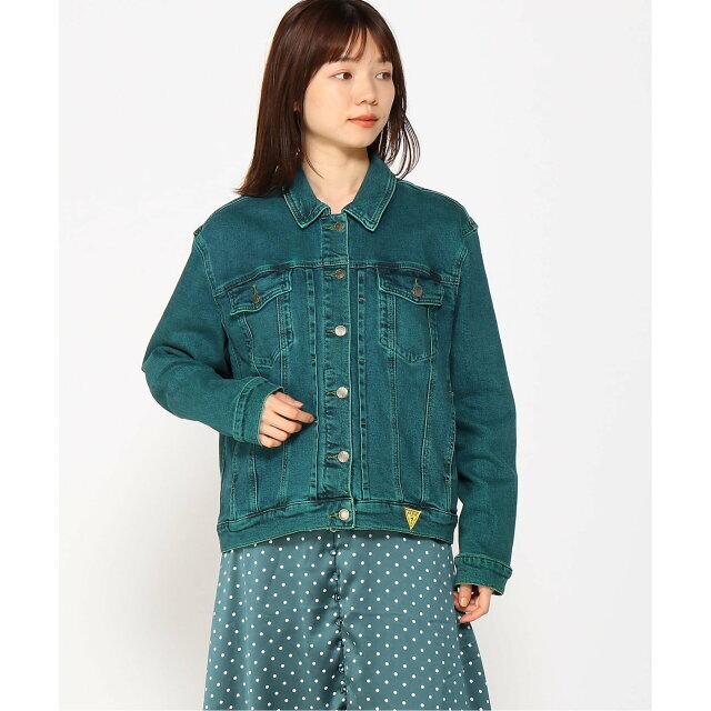 GUESS(ゲス)の【ブルーグリーン(F85Y)】(W)Batman Ovrszd Embossed Jacket レディースのジャケット/アウター(Gジャン/デニムジャケット)の商品写真