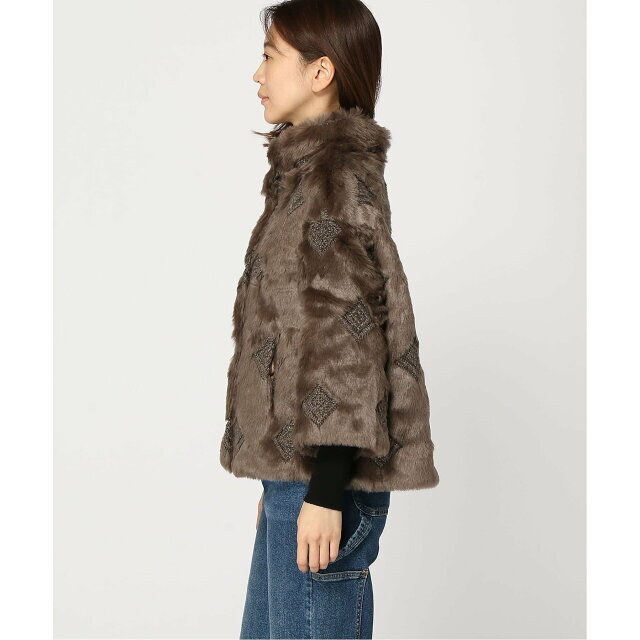 GUESS(ゲス)の【ブラウン(F1GY)】【38】(W)Luna Faux Fur Jacket レディースのジャケット/アウター(その他)の商品写真