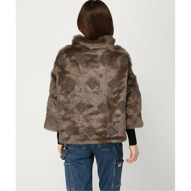 GUESS(ゲス)の【ブラウン(F1GY)】【38】(W)Luna Faux Fur Jacket レディースのジャケット/アウター(その他)の商品写真