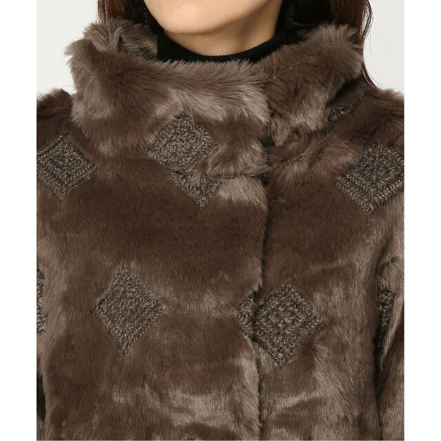 GUESS(ゲス)の【ブラウン(F1GY)】【38】(W)Luna Faux Fur Jacket レディースのジャケット/アウター(その他)の商品写真