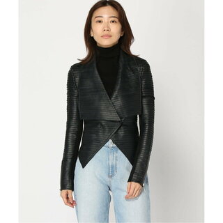 ゲス(GUESS)の【ブラック(JBLK)】(W)Shayna Drape Leather Jacket(その他)