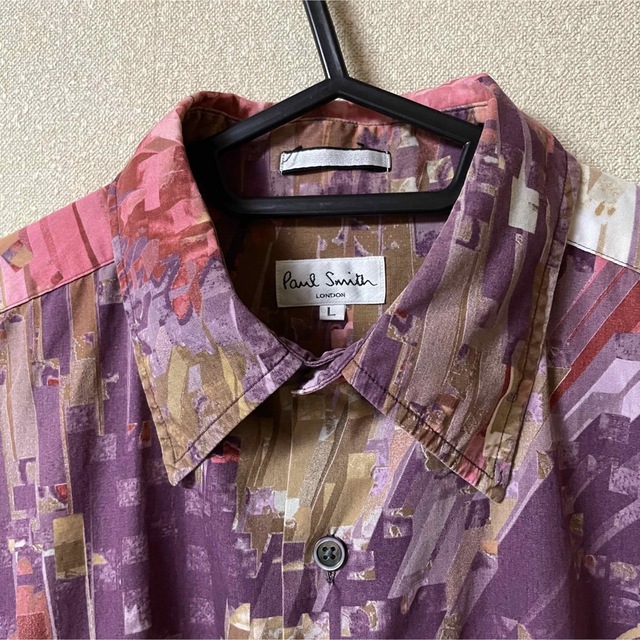 美品】ポールスミス 総柄シャツ 長袖シャツ マルチカラー 派手柄 L