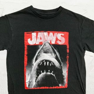 KFU JAWS ビンテージ   黒 ジョーズ　映画　ムービー Tシャツ(Tシャツ/カットソー(半袖/袖なし))