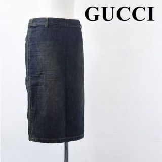 グッチ(Gucci)のSL AJ0035 近年モデル GUCCI グッチ USED加工 デニム(ひざ丈スカート)