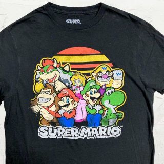 KFO ビンテージ   黒 スーパーマリオ　ゲーム　レトロ Tシャツ(Tシャツ/カットソー(半袖/袖なし))