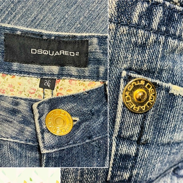 DSQUARED2(ディースクエアード)の新品　タグ付き　ディースクエアード　刺繍　デニム　ジーンズ　レディース　26 レディースのパンツ(デニム/ジーンズ)の商品写真