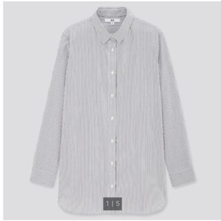 ユニクロ(UNIQLO)のエクストラファインコットンストライプロングシャツ（長袖）(シャツ/ブラウス(長袖/七分))