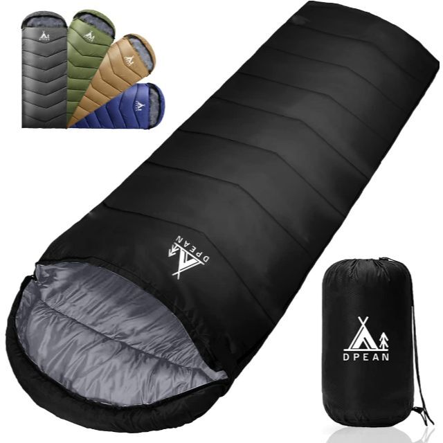 寝袋 シュラフ DPEAN キャンプ アウトドア コンパクト 封筒型 軽量 保温