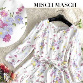 ミッシュマッシュ(MISCH MASCH)のミッシュマッシュ7分袖膝丈ワンピース美品(ひざ丈ワンピース)