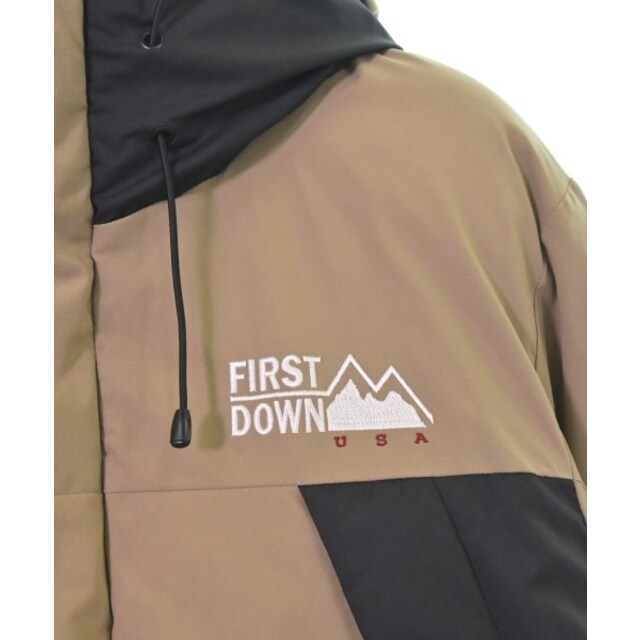 FIRST DOWN - FIRST DOWN ダウンジャケット/ダウンベスト M ベージュx