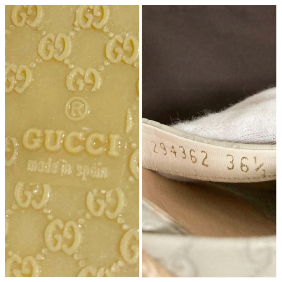 GUCCI レザー エスパドリーユ オープントゥ ウェッジソール サンダル