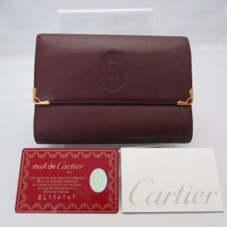 カルティエ(Cartier)の【正規品・鑑定済】カルティエ　ガマ口財布　三つ折り　財布　美品(財布)