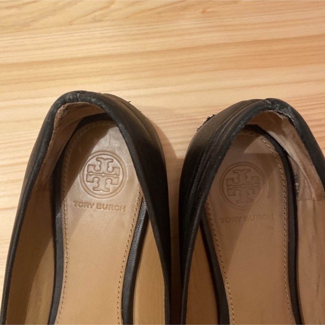 Tory Burch(トリーバーチ)の最終値下げ‼️トリーバーチ　フラットシューズ　ブラック　23.5センチ レディースの靴/シューズ(ハイヒール/パンプス)の商品写真