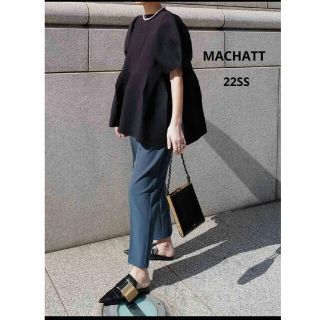 machatt タックテーパードパンツ　グレー　ロング(カジュアルパンツ)