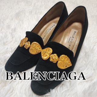 Balenciaga - 希少 BALENCIAGA スウェード ヒール パンプス ブラックの