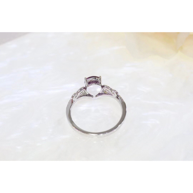 天然非加熱ピンクパープル サファイア ダイヤ リング1.06ct k18 f