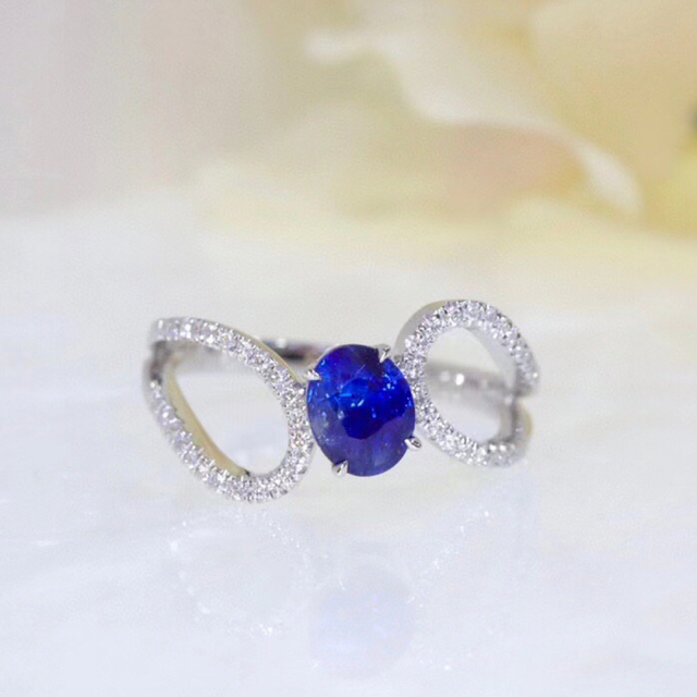 激安大特価! 天然 ロイヤルブルーサファイア ダイヤ リング1.05ct k18