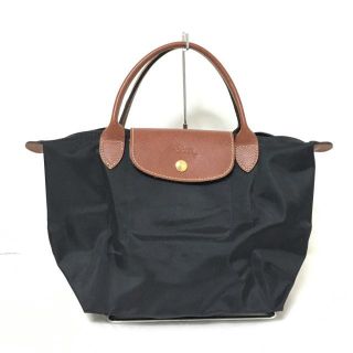 ロンシャン(LONGCHAMP)のロンシャン ハンドバッグ 黒×ブラウン(ハンドバッグ)