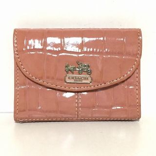 コーチ(COACH)のCOACH(コーチ) 名刺入れ - ピンクベージュ(名刺入れ/定期入れ)