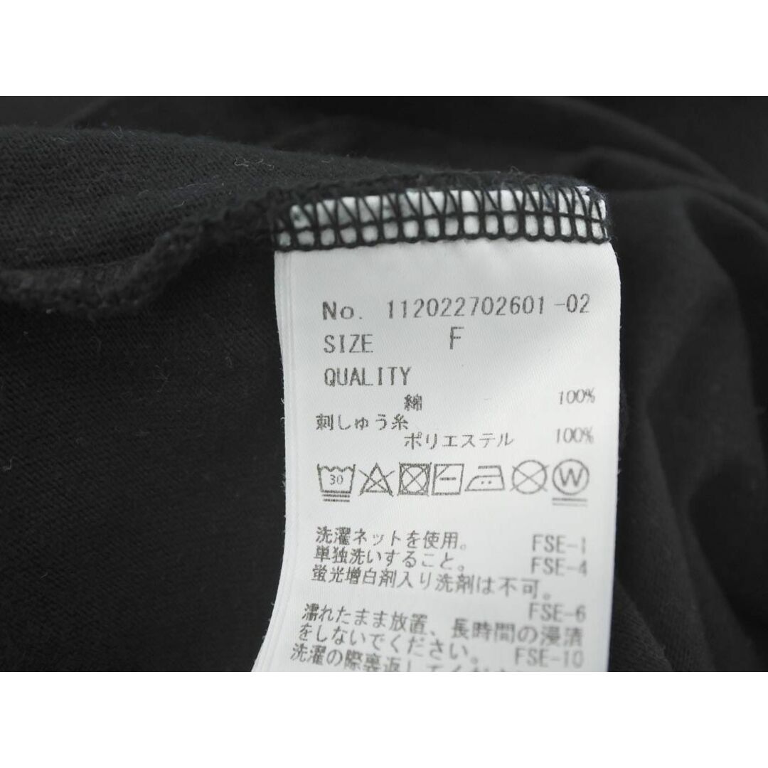 Ungrid(アングリッド)のアングリッド 刺繍 半袖 Tシャツ sizeF/黒 ■◆ レディース レディースのトップス(Tシャツ(半袖/袖なし))の商品写真