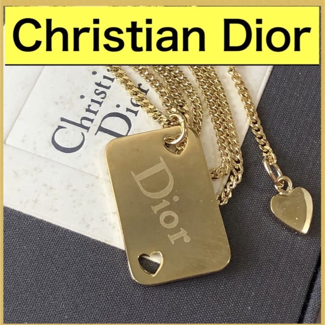 Dior ネックレス プレート ゴールドカラー ヴィンテージ アクセサリー