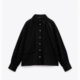 ザラ(ZARA)のZARA レーストリム付きポプリンシャツ(シャツ/ブラウス(長袖/七分))