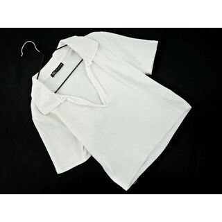 ザラ(ZARA)のZARA ザラ ショート丈 スキッパー カットソー sizeM/白 ■◆ レディース(カットソー(半袖/袖なし))