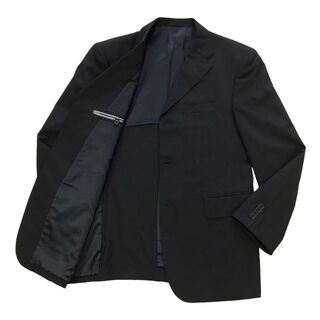 【f/d】スーツ　ストライプ　グレー　ステッチ　裏地　高級　毛100　オンワード