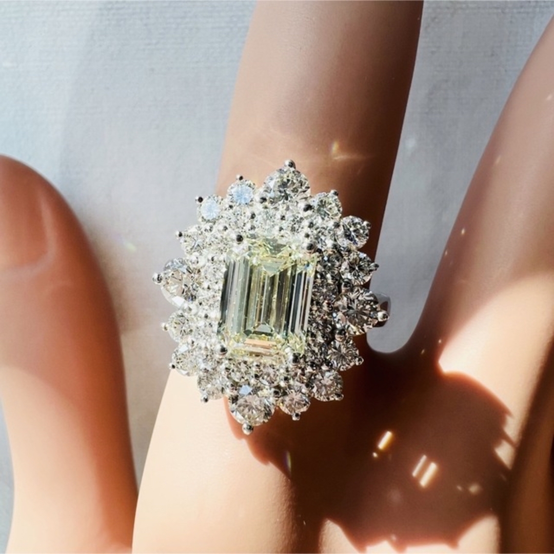 豪華☆PTダイヤモンドリング D:2.015ct D:1.63ct レディースのアクセサリー(リング(指輪))の商品写真