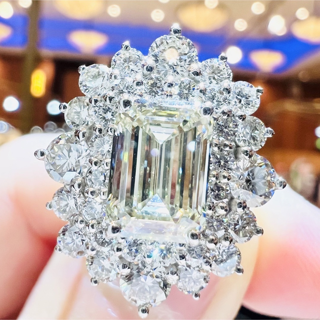 豪華☆PTダイヤモンドリング D:2.015ct D:1.63ct