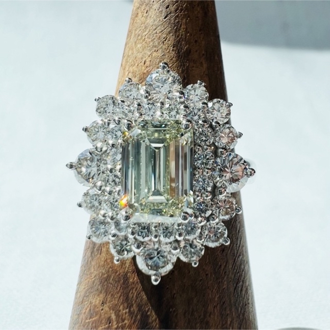 豪華☆PTダイヤモンドリング D:2.015ct D:1.63ct レディースのアクセサリー(リング(指輪))の商品写真