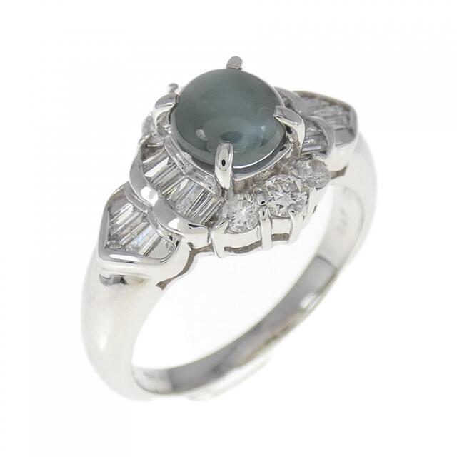 豪奢な PT アレキサンドライトキャッツアイ リング 0.84CT リング(指輪