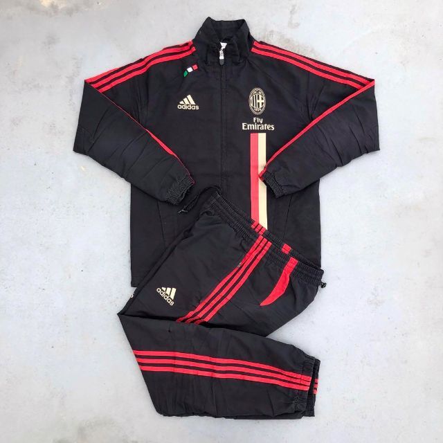 COLOadidas アディダス ACミラン ジャージ 黒  赤 トラックジャケット