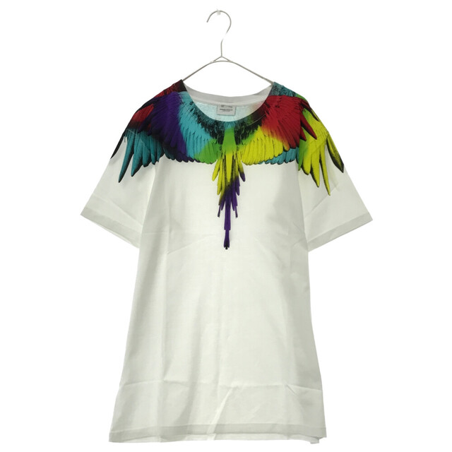 MARCELO BURLON マルセロバーロン WINGS T-SHIRT ウイングレインボープリント半袖tシャツ ホワイト