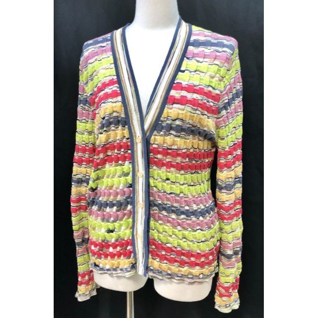 ミッソーニ　カーディガン　マルチカラー　ボーダー　MISSONI