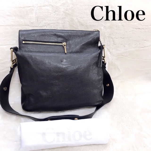 美品 Chloe クロエ ショルダーバッグ ヴァネッサ ブラック 変形型 レザー