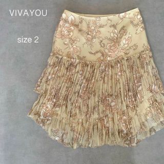 ビバユー(VIVAYOU)のVIVAYOU 花柄シフォンミニスカート(ひざ丈スカート)