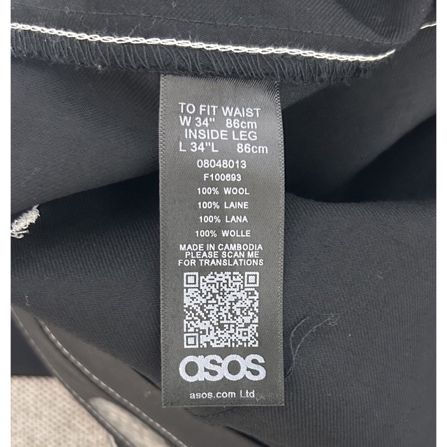 asos(エイソス)のASOSブラックデザインパンツ パイピング メンズのパンツ(スラックス)の商品写真