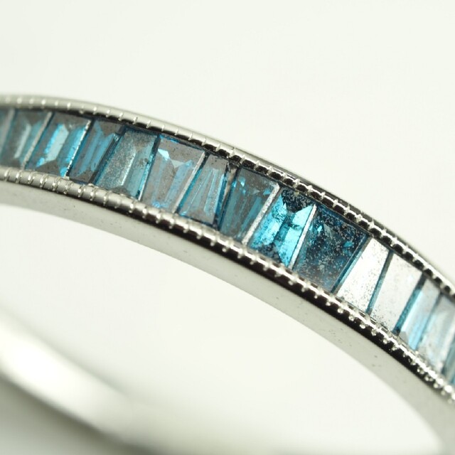 ブルーダイヤモンド ハーフエタニティリング K18WG D0.35ct 【高知